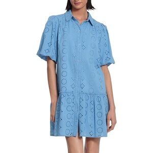 Donna Morgan Women's Button Down Shirt Dress with Ruffle Hem